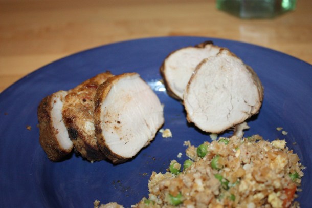 The spice rub is on the left and the marinade (different post) is on the right.  The chicken "fried rice" is on the side (also a different post).
